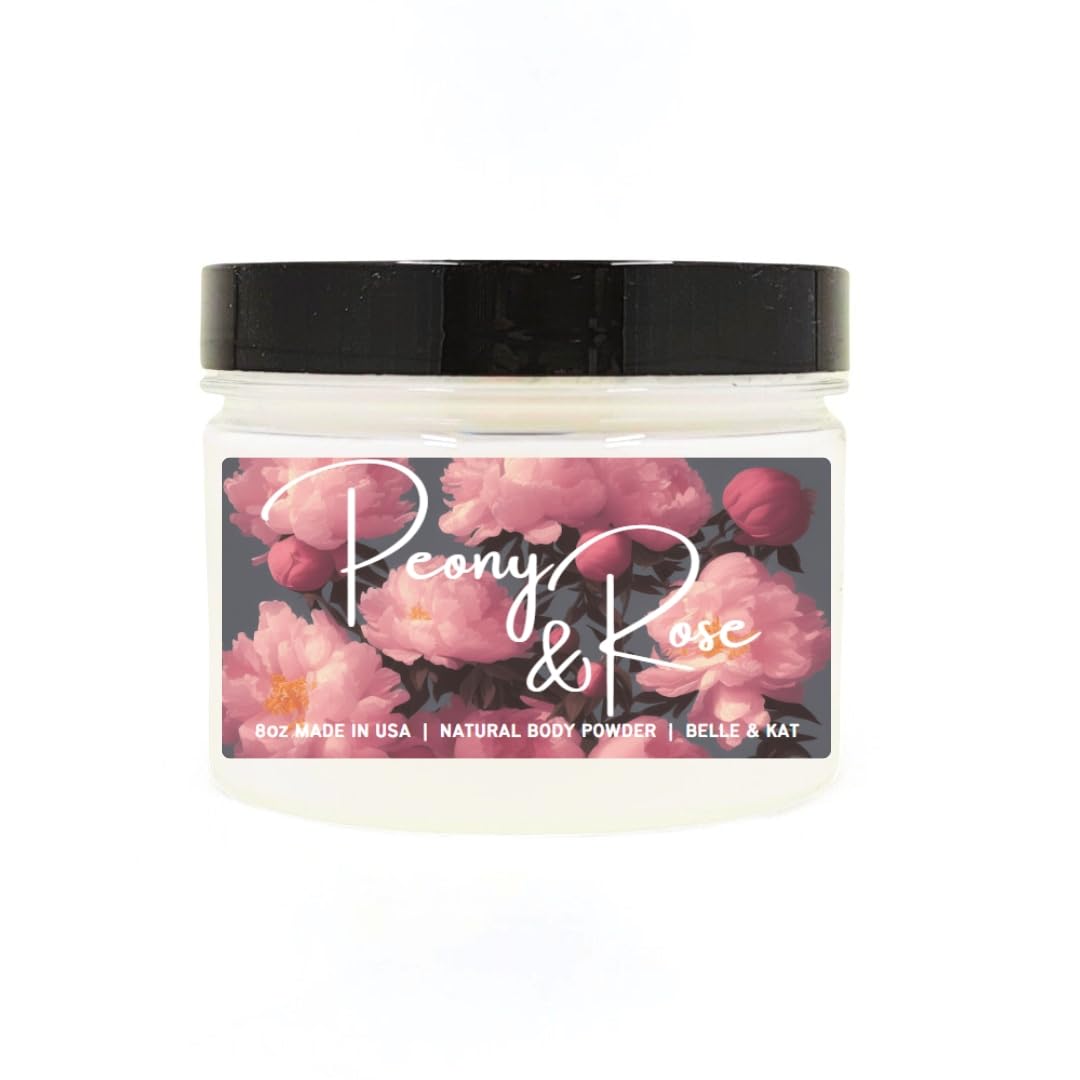 Men & Women Scented Peony & Rose Body Powder, Perfume Dusting Powder Made in USA, Fragrance & Essential Oils Talc Free 8