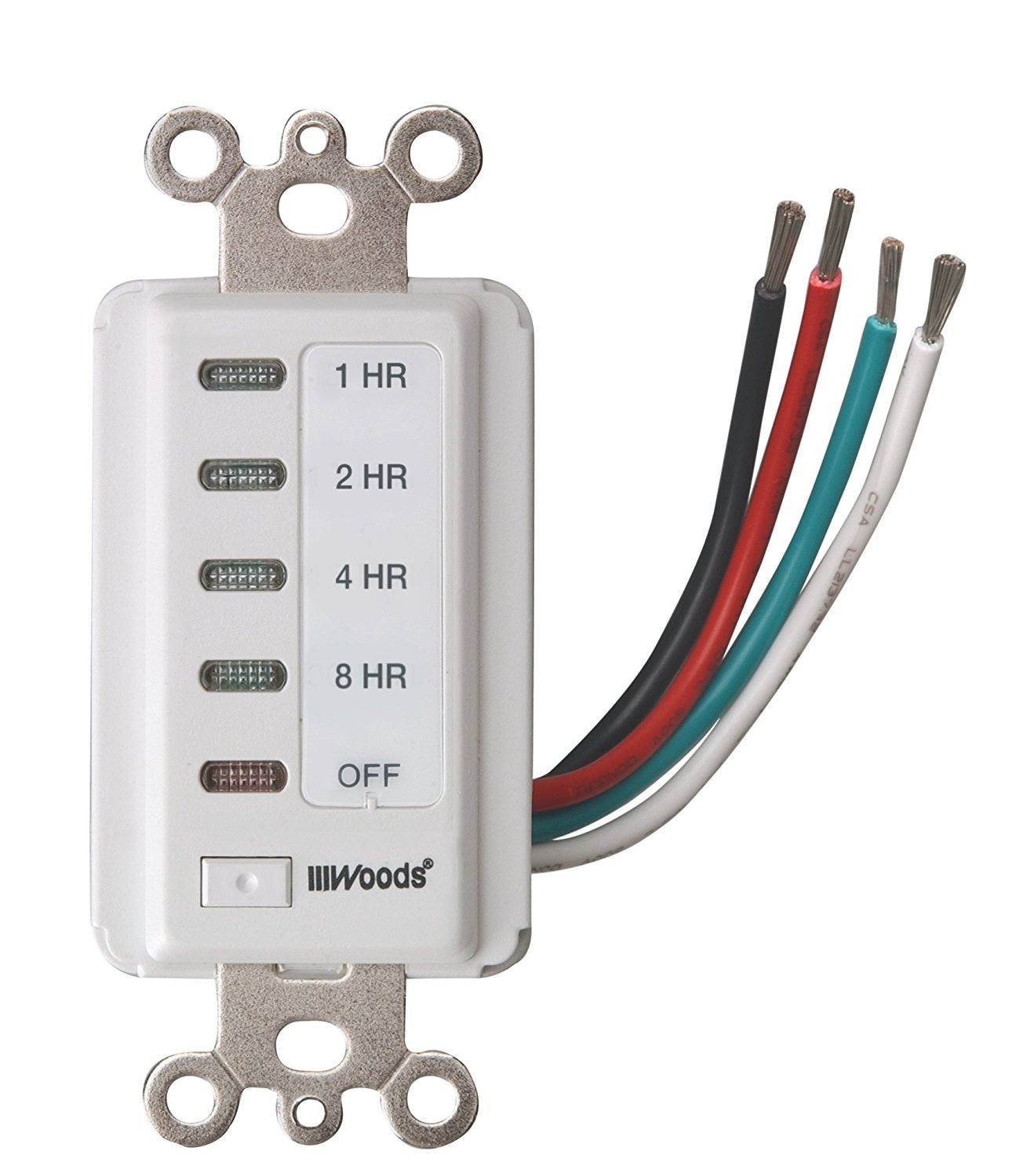 Woods 59013 In-Wall Timer 120 V 15 A 8-Hour Off White  
Woods 59013 In-Wall Timer 2/4/8/12 Hr Off 8-Hour Timer White  
W