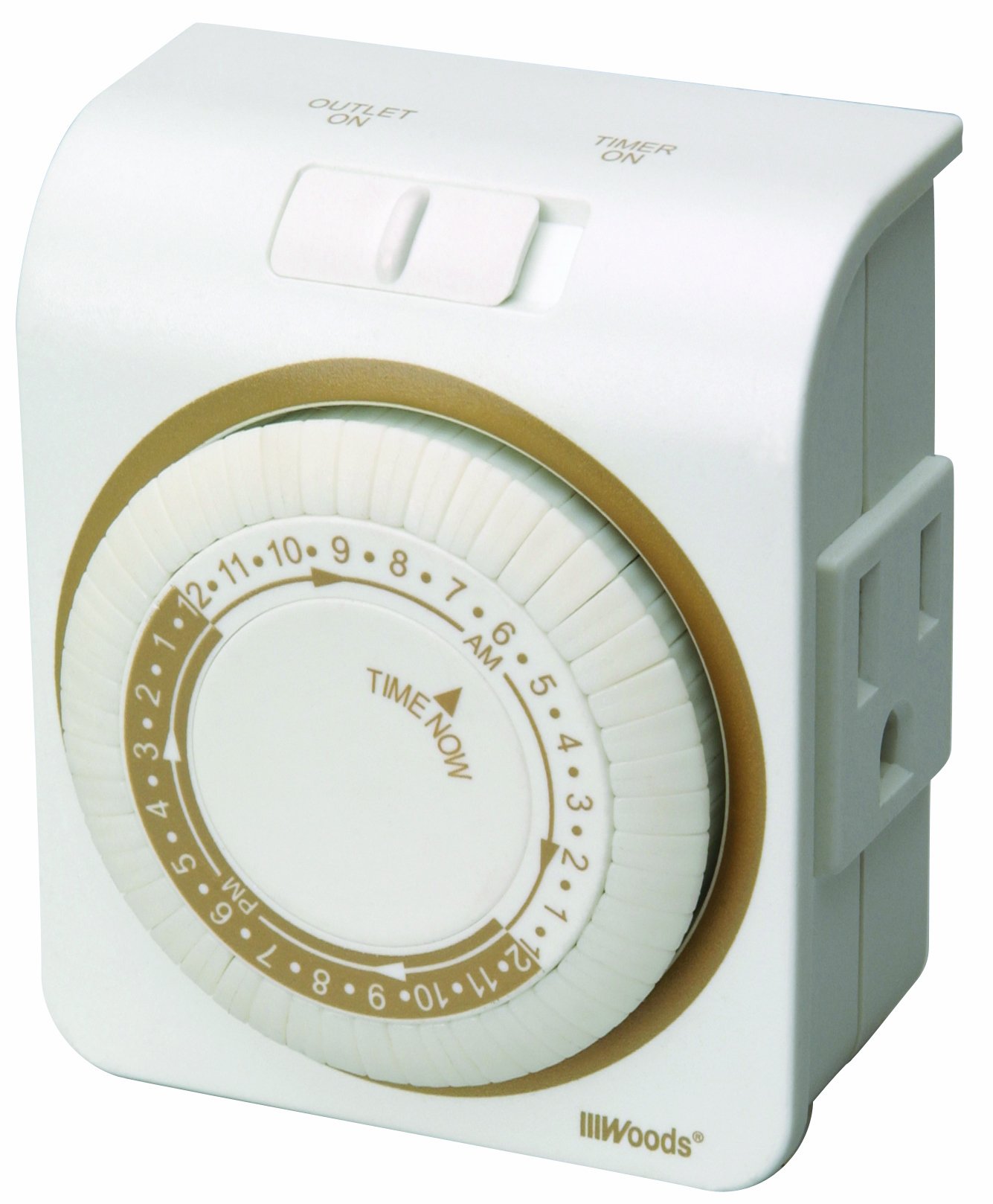Woods 50001WD Heavy Duty Plug-In Mechanical Timer for Indoor Use
| Woods 50001WD 24-Hour Indoor Mechanical Timer with 1